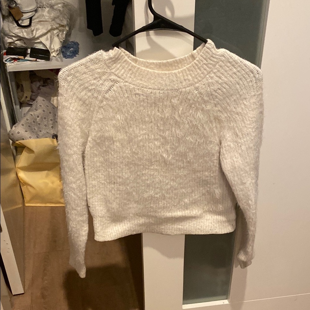 Cozy fuzzy White Sweater